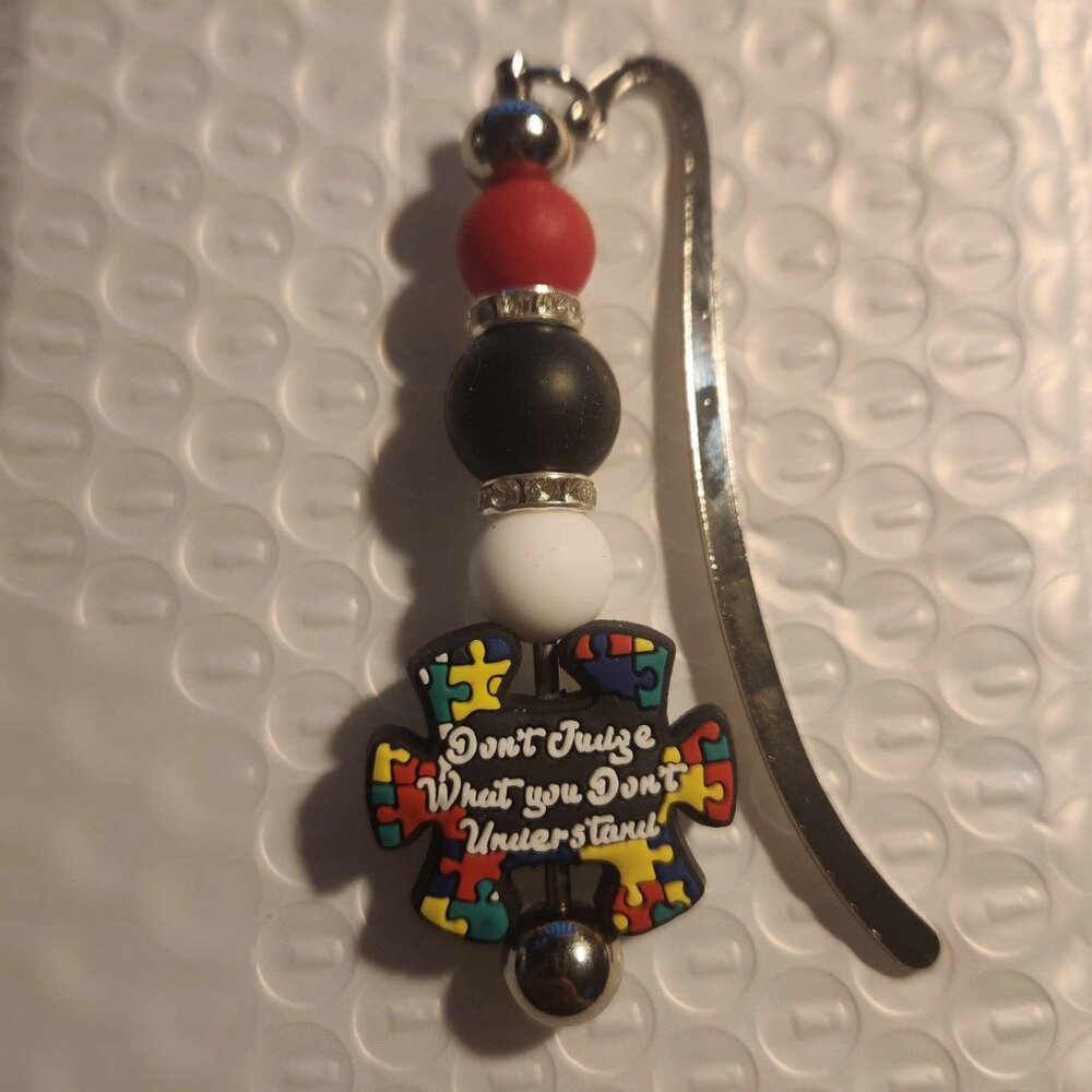 Beadable Book/Bible Marker "Autism Awaremess" 48